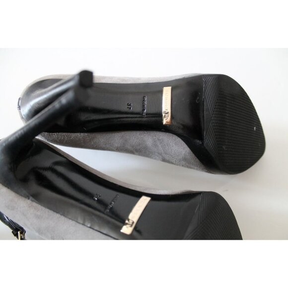 Burberry Ankle Strap Pointed Toe Suede Pumps Storm Grey Size 37 - Picture 9 of 9